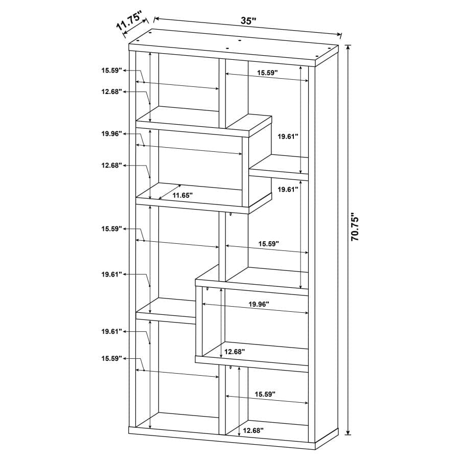 Theo 10-shelf Bookcase Weathered Grey