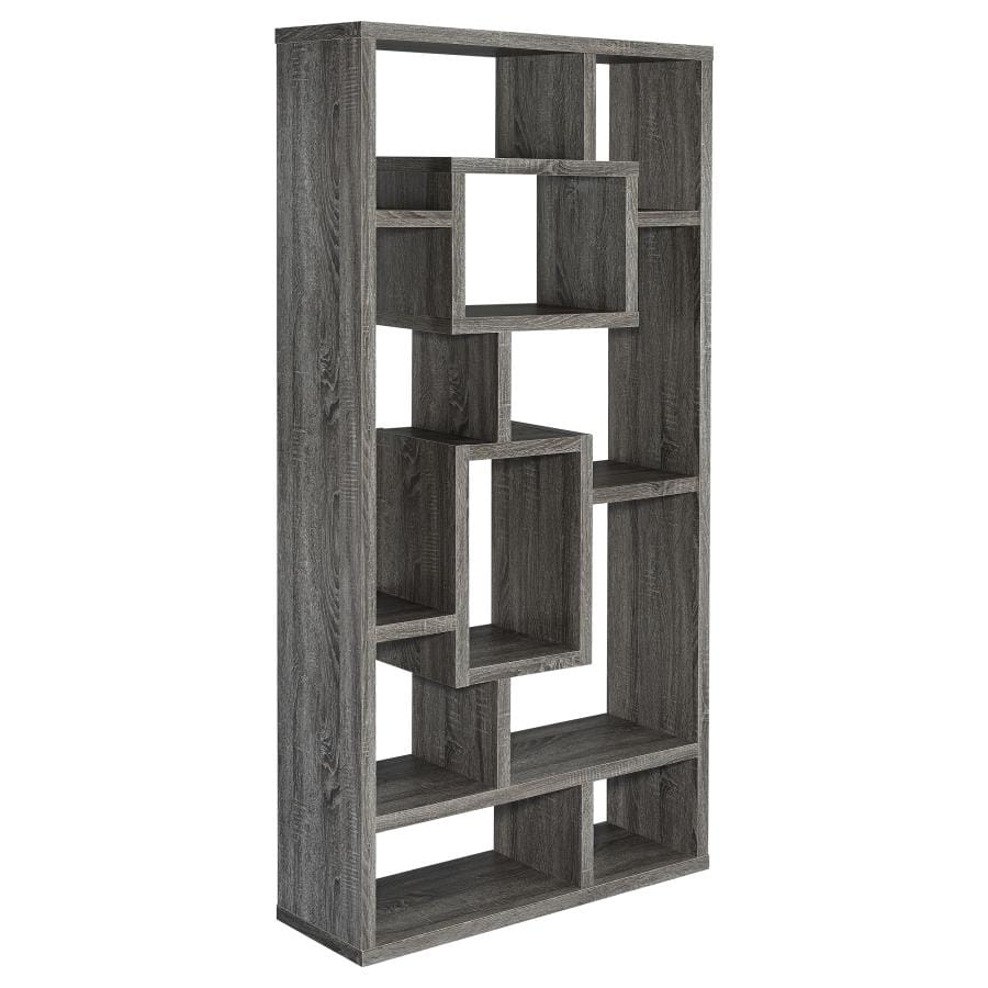 Howie 10-shelf Bookcase Weathered Grey