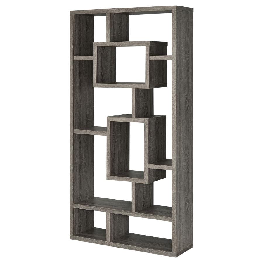 Howie 10-shelf Bookcase Weathered Grey