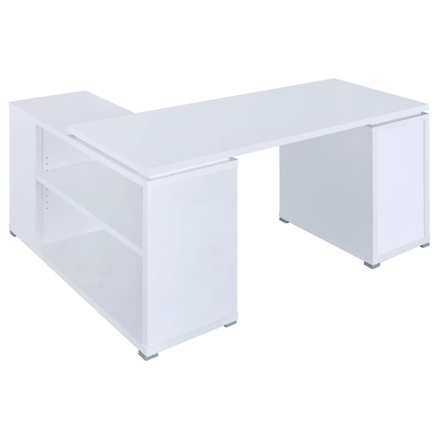 Yvette L-shape Office Desk White