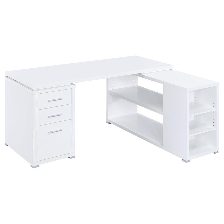 Yvette L-shape Office Desk White