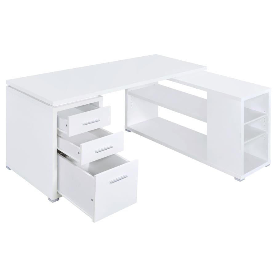 Yvette L-shape Office Desk White