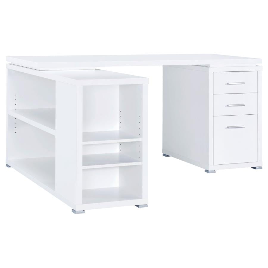 Yvette L-shape Office Desk White