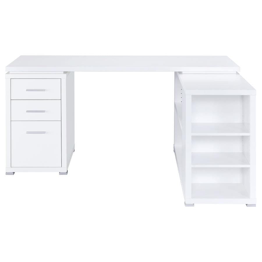 Yvette L-shape Office Desk White