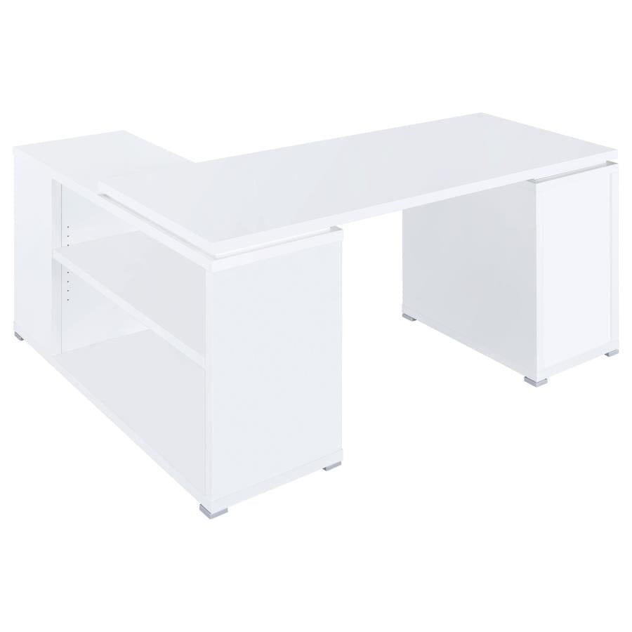 Yvette L-shape Office Desk White