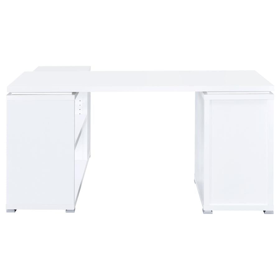 Yvette L-shape Office Desk White