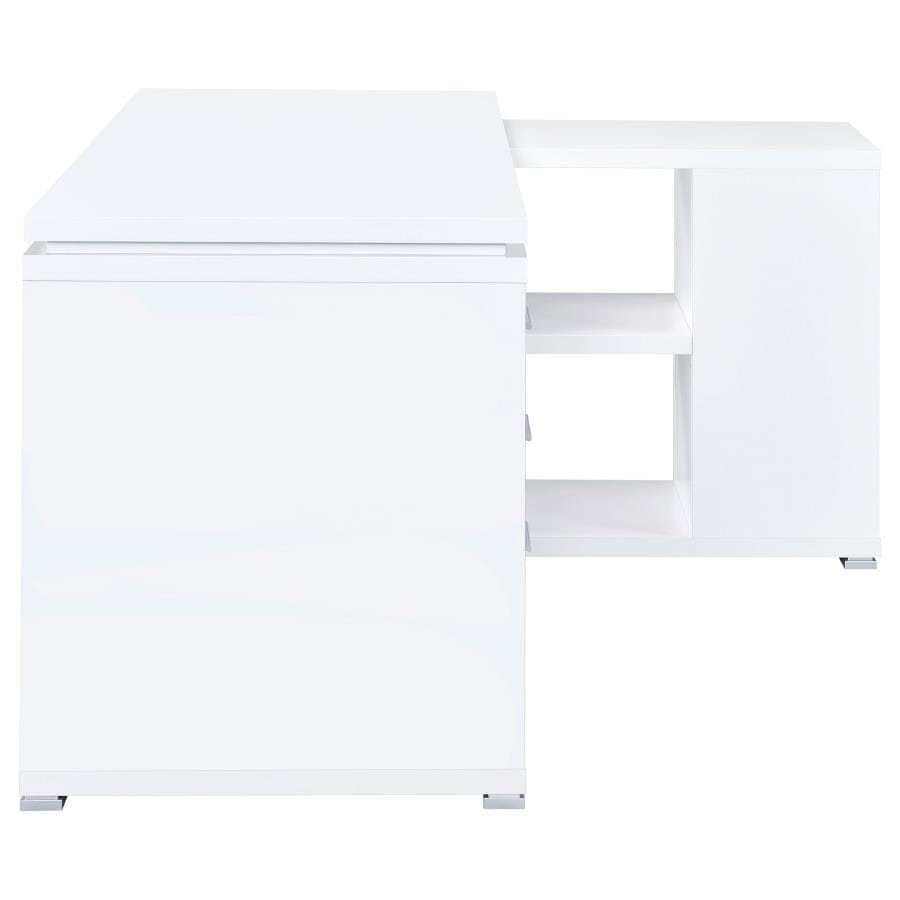 Yvette L-shape Office Desk White