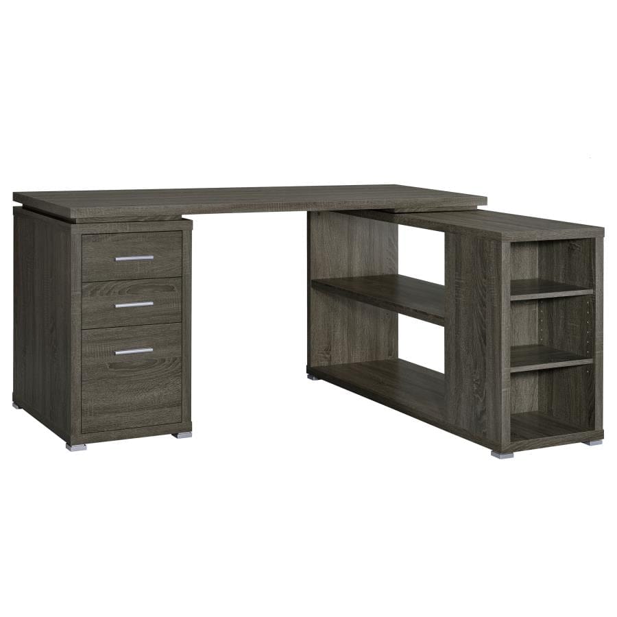 Yvette L-shape Office Desk Weathered Grey