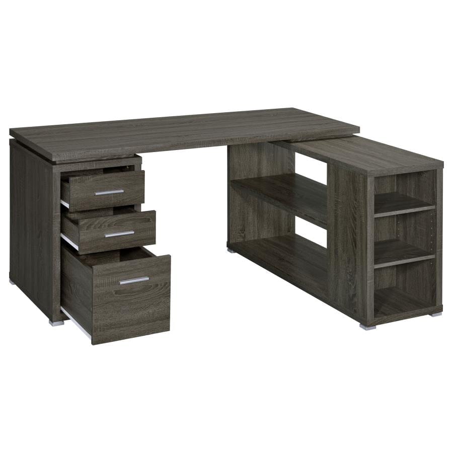 Yvette L-shape Office Desk Weathered Grey