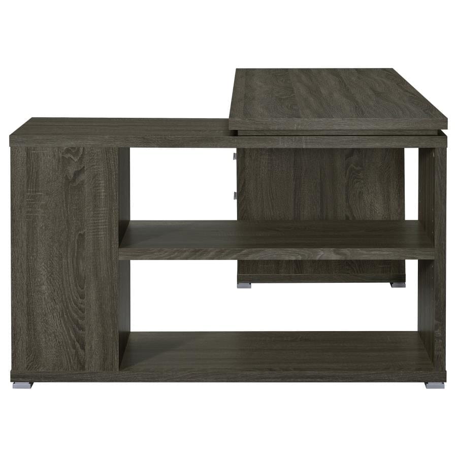 Yvette L-shape Office Desk Weathered Grey