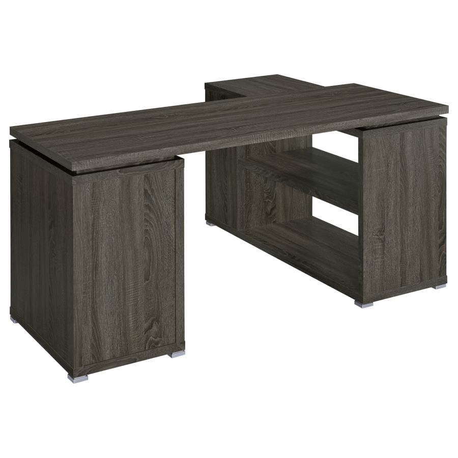 Yvette L-shape Office Desk Weathered Grey