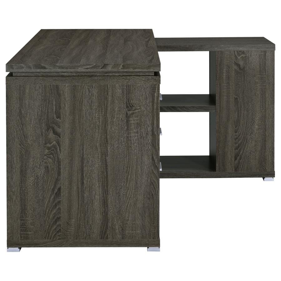 Yvette L-shape Office Desk Weathered Grey