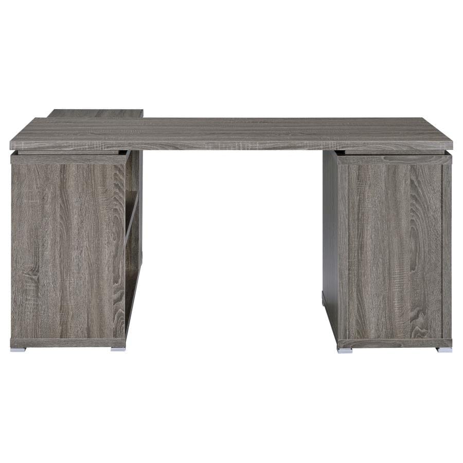 Yvette L-shape Office Desk Weathered Grey