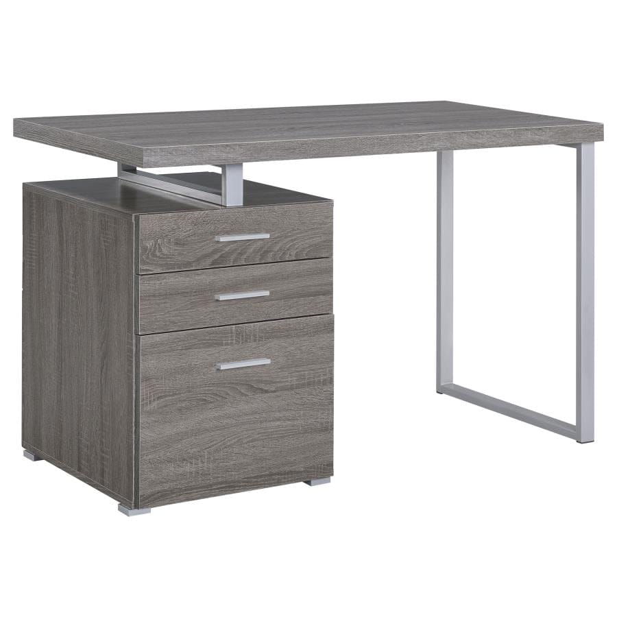 Brennan 3-drawer Office Desk Weathered Grey