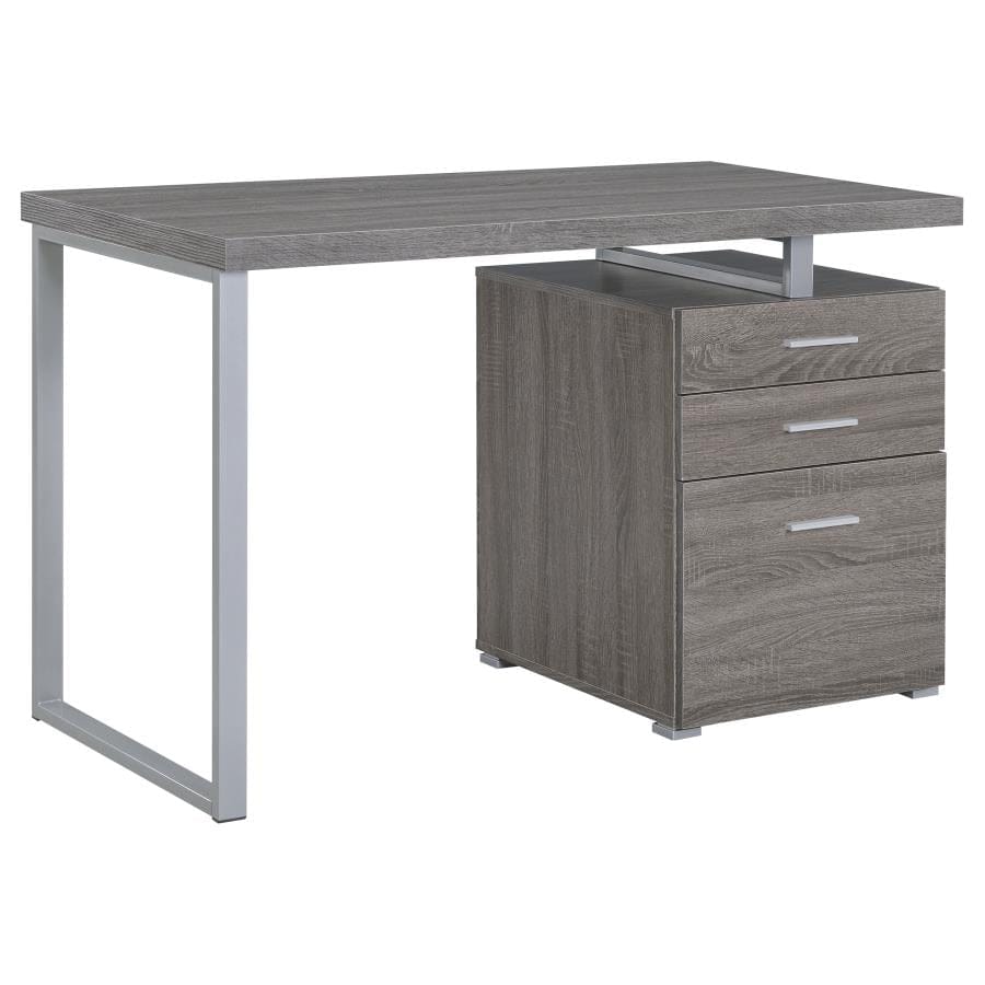 Brennan 3-drawer Office Desk Weathered Grey