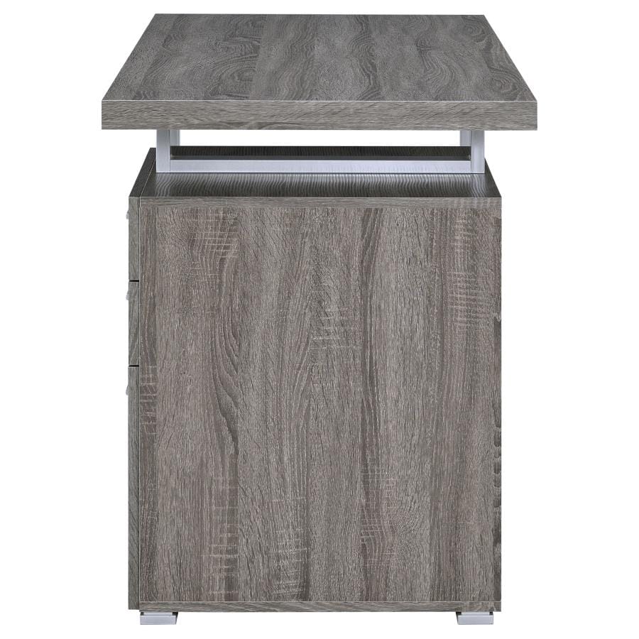 Brennan 3-drawer Office Desk Weathered Grey