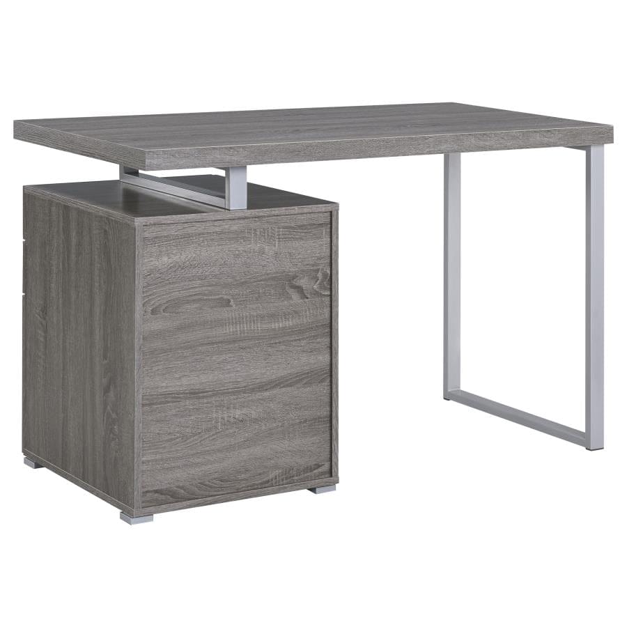 Brennan 3-drawer Office Desk Weathered Grey