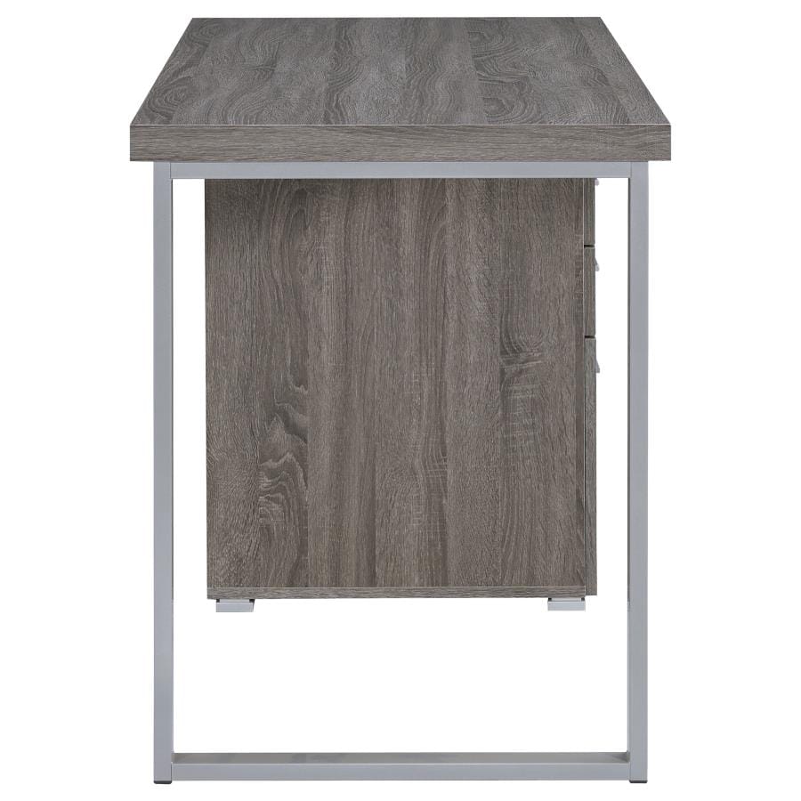 Brennan 3-drawer Office Desk Weathered Grey