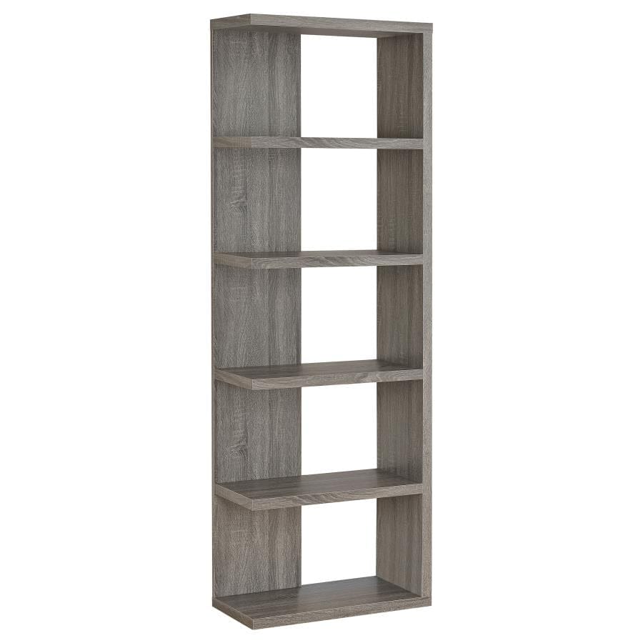 Harrison 5-tier Bookcase Weathered Grey