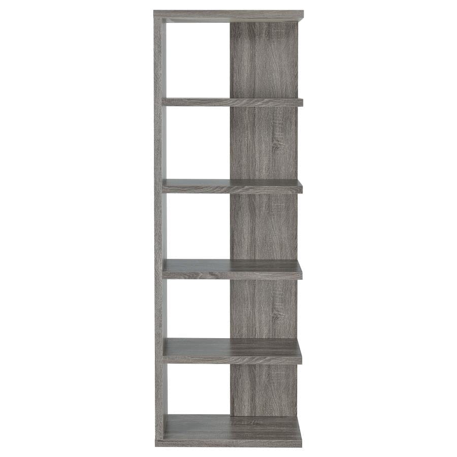 Harrison 5-tier Bookcase Weathered Grey