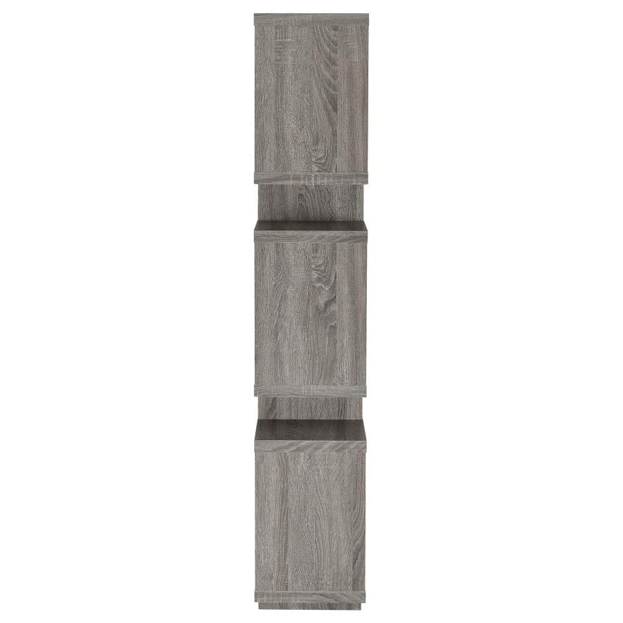 Reid 3-tier Geometric Bookcase Weathered Grey