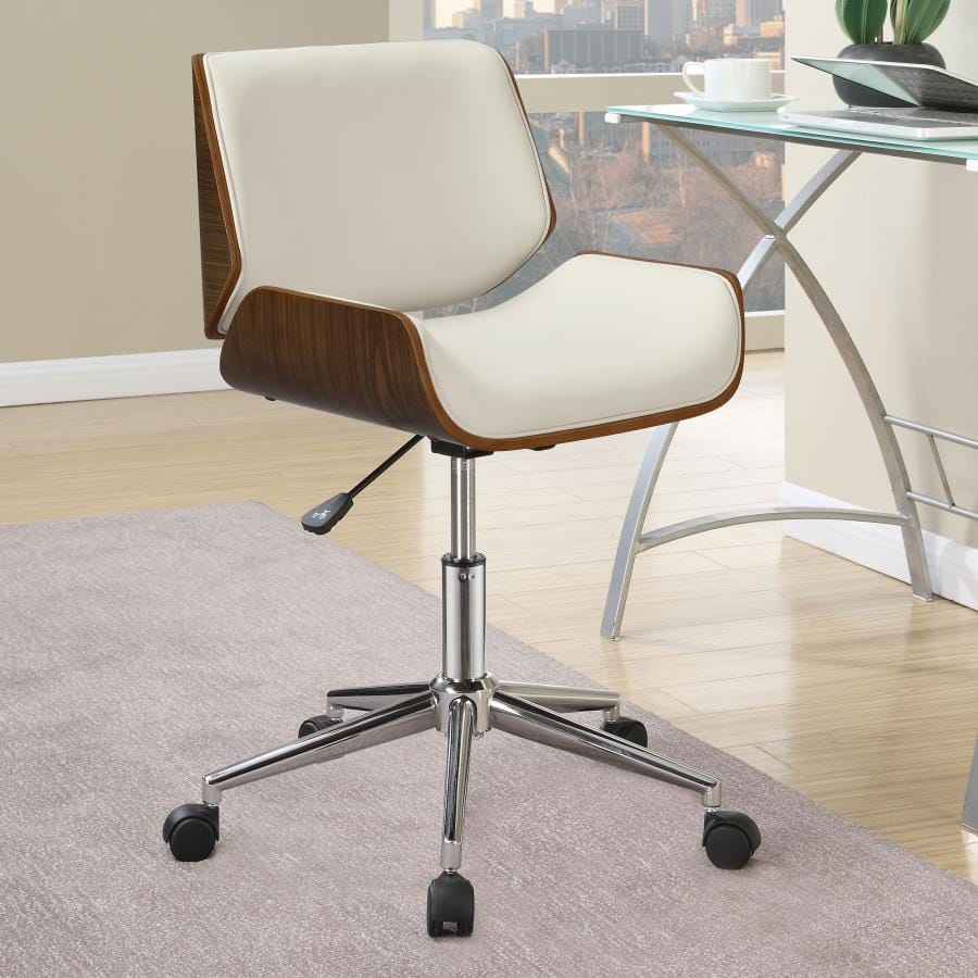 Addington Adjustable Height Office Chair Ecru and Chrome