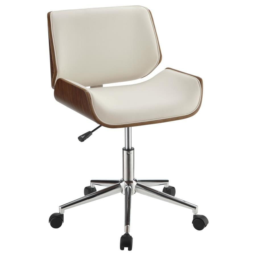 Addington Adjustable Height Office Chair Ecru and Chrome