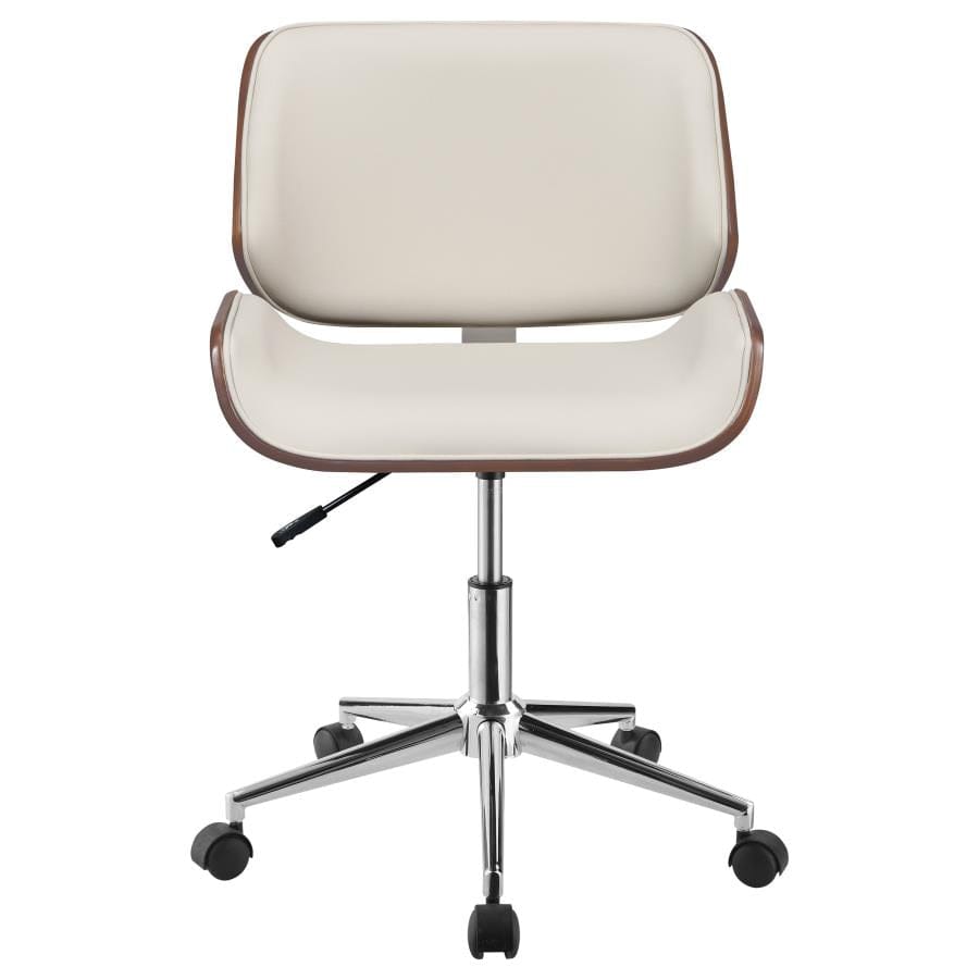 Addington Adjustable Height Office Chair Ecru and Chrome