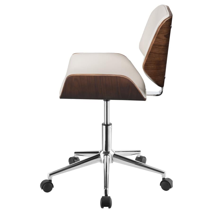 Addington Adjustable Height Office Chair Ecru and Chrome