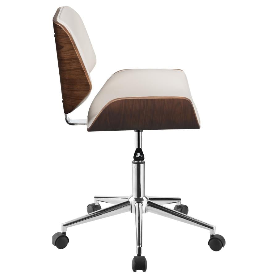 Addington Adjustable Height Office Chair Ecru and Chrome