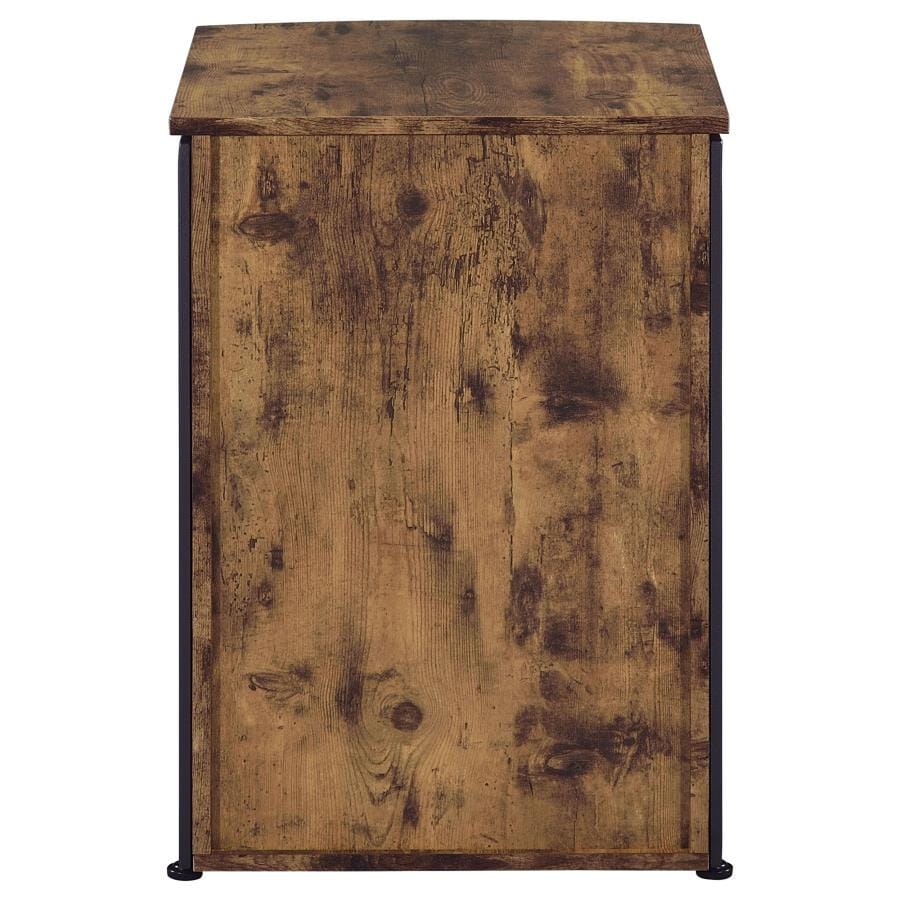 Estrella 3-drawer File Cabinet Antique Nutmeg and Gunmetal