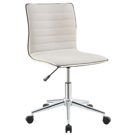 Adjustable Height Office Chair White and Chrome