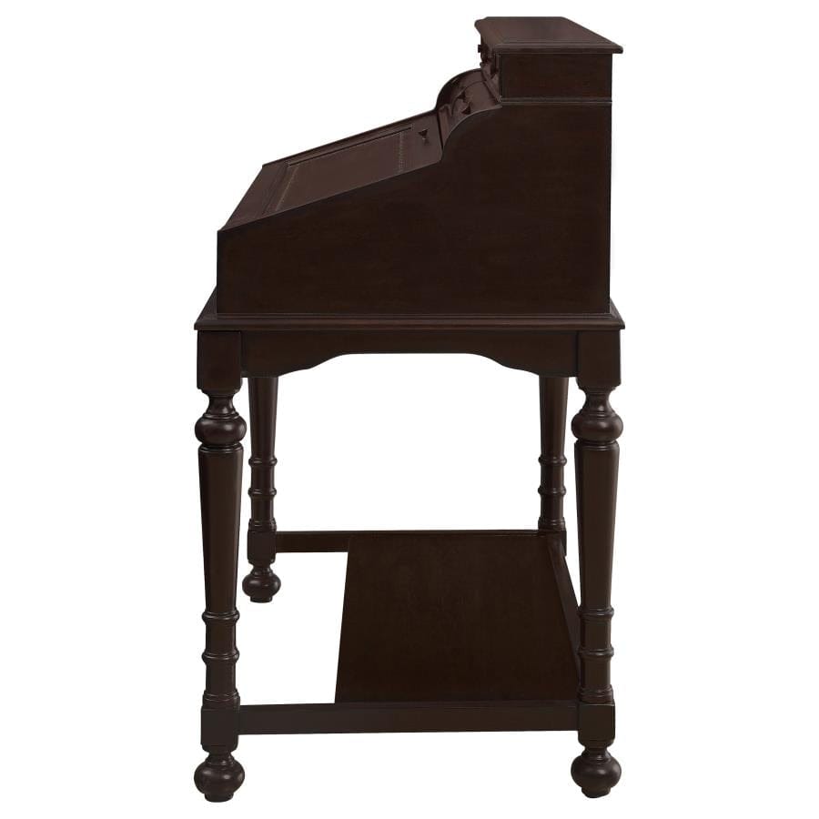 Milo 10-drawer Secretary Desk Warm Brown