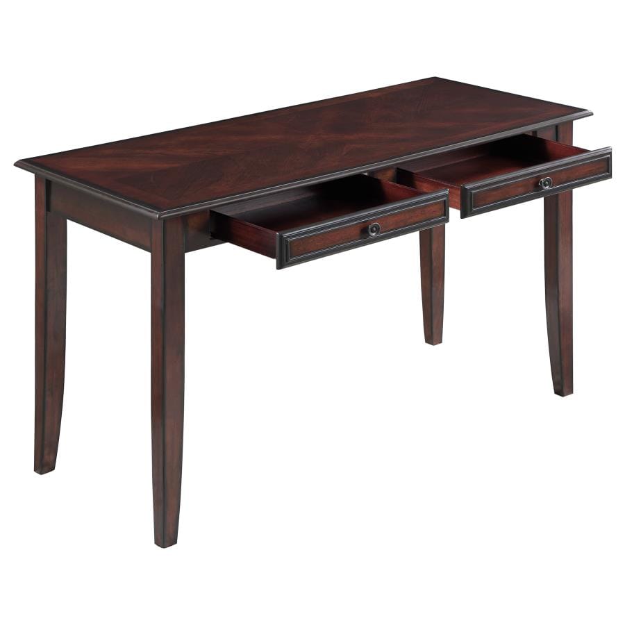 Newton 2-piece Writing Desk Set Chestnut and Tan