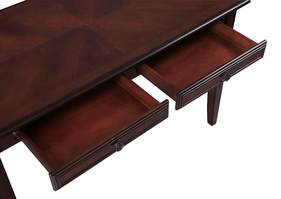 Newton 2-piece Writing Desk Set Chestnut and Tan