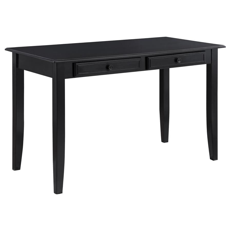 Newton 2-piece Writing Desk Set Black and Tan