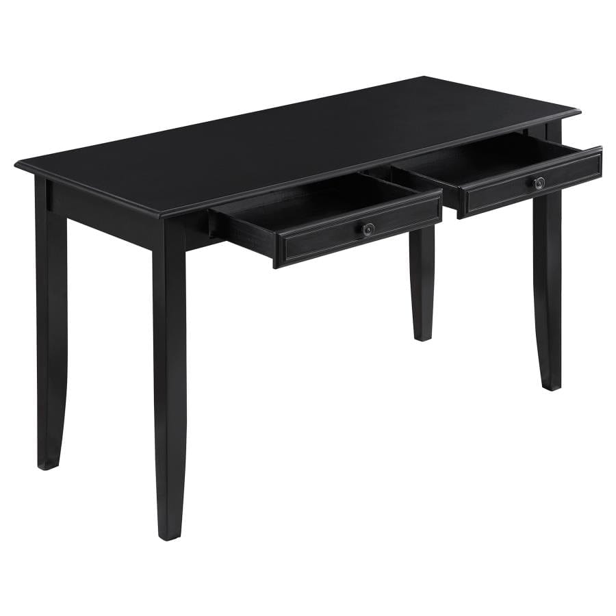 Newton 2-piece Writing Desk Set Black and Tan