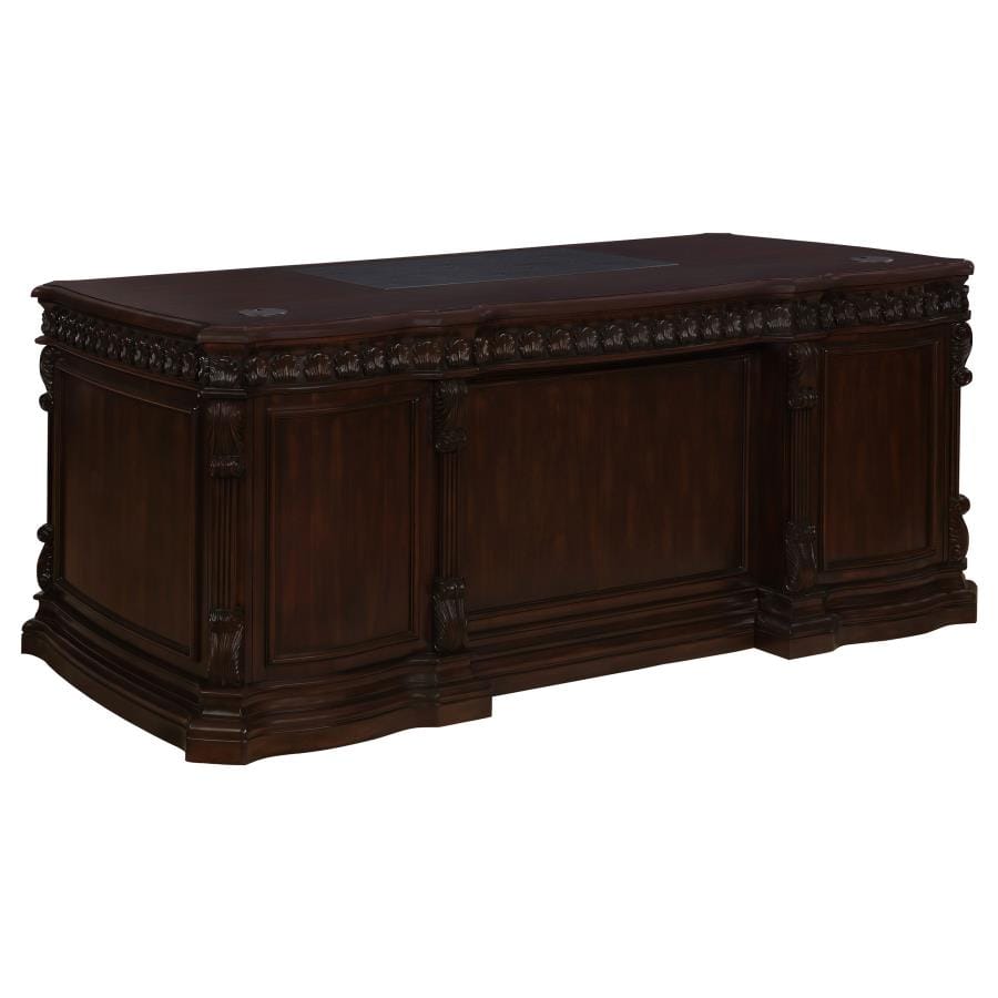 Tucker 5-drawer Double Pedestal Executive Desk Rich Brown