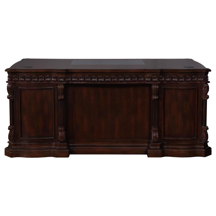 Tucker 5-drawer Double Pedestal Executive Desk Rich Brown