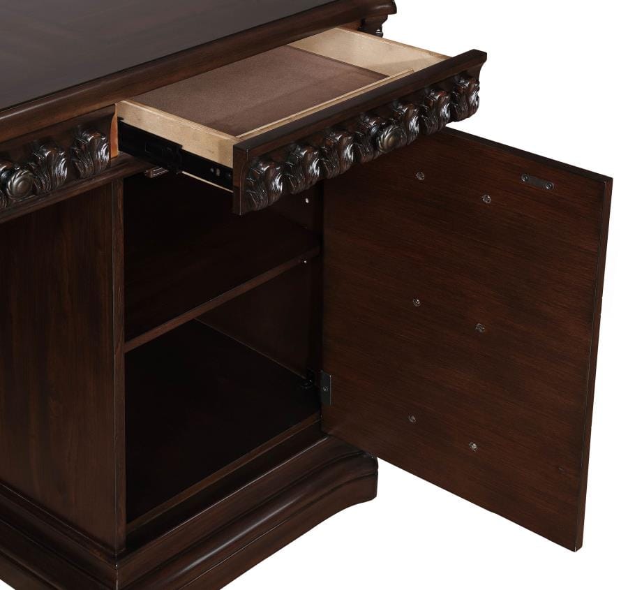 Tucker 5-drawer Double Pedestal Executive Desk Rich Brown