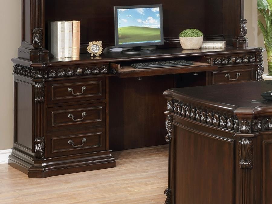 Tucker 6-drawers Credenza Desk Rich Brown
