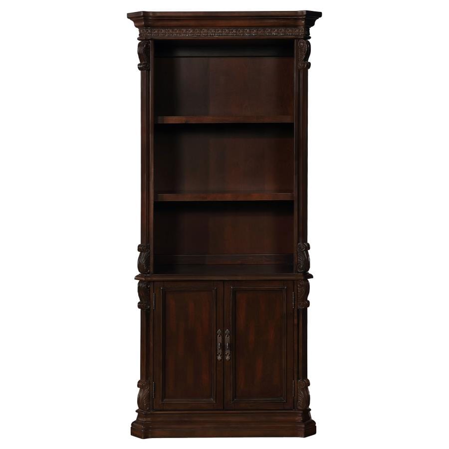 Tucker 3-tier Bookcase with Storage Base Rich Brown