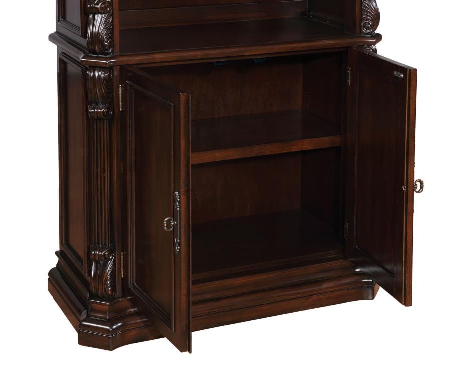 Tucker 3-tier Bookcase with Storage Base Rich Brown