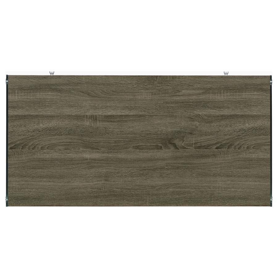 Dobrev 2-drawer Writing Desk Weathered Grey and Clear