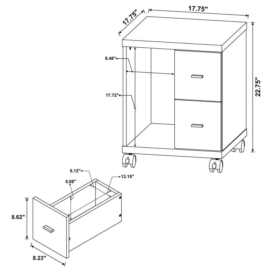 Russell 2-drawer CPU Stand Black Oak