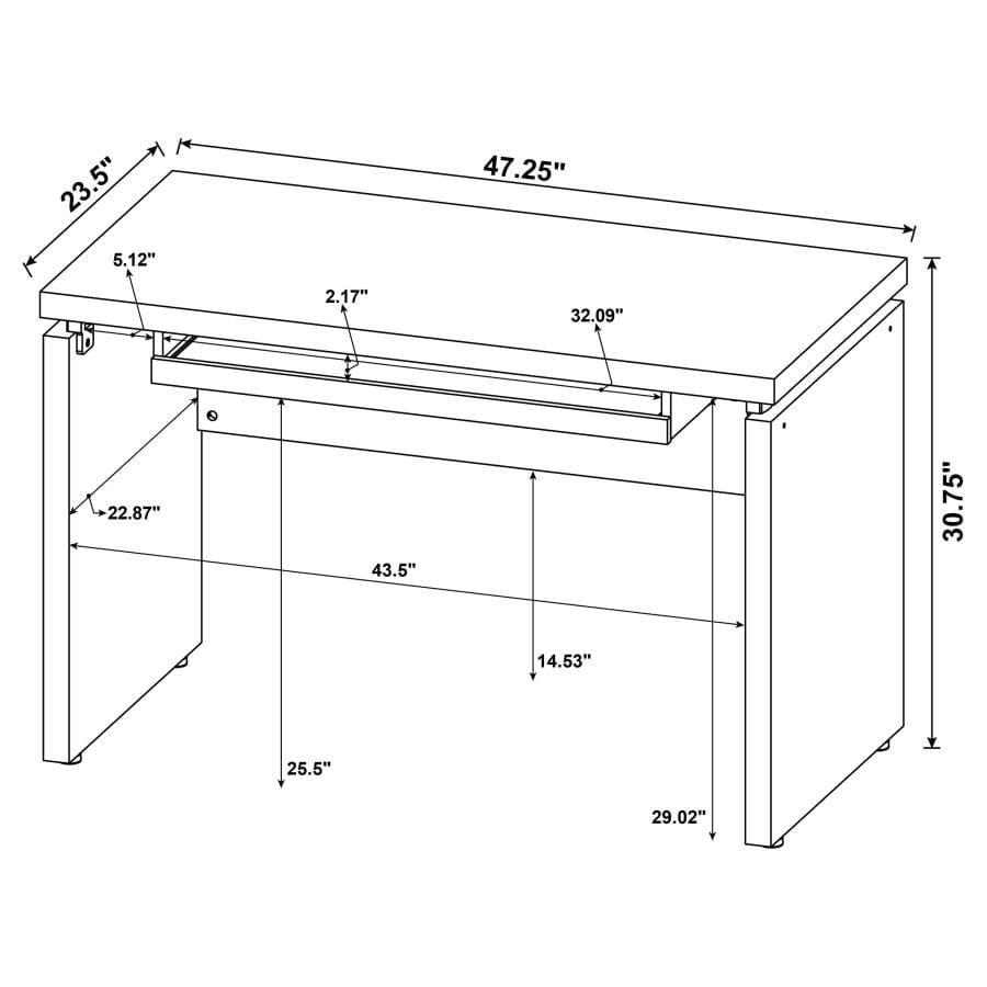 Russell Computer Desk with Keyboard Tray Medium Oak