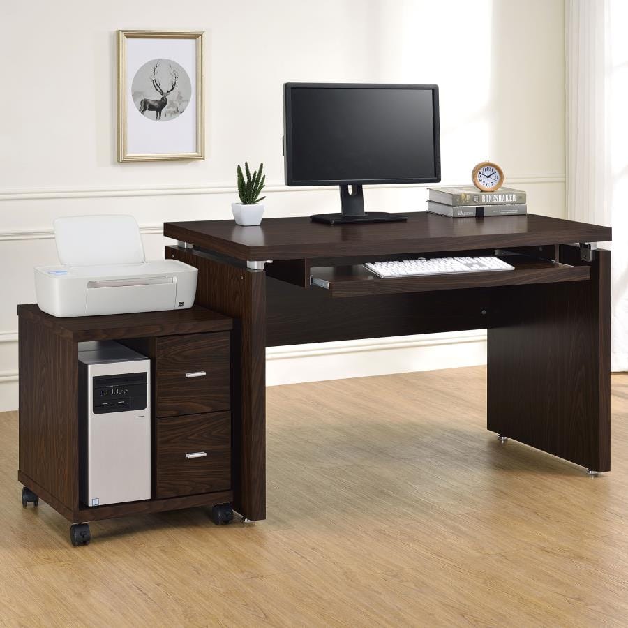 Russell 2-drawer CPU Stand Medium Oak – XOOM FURNITURE