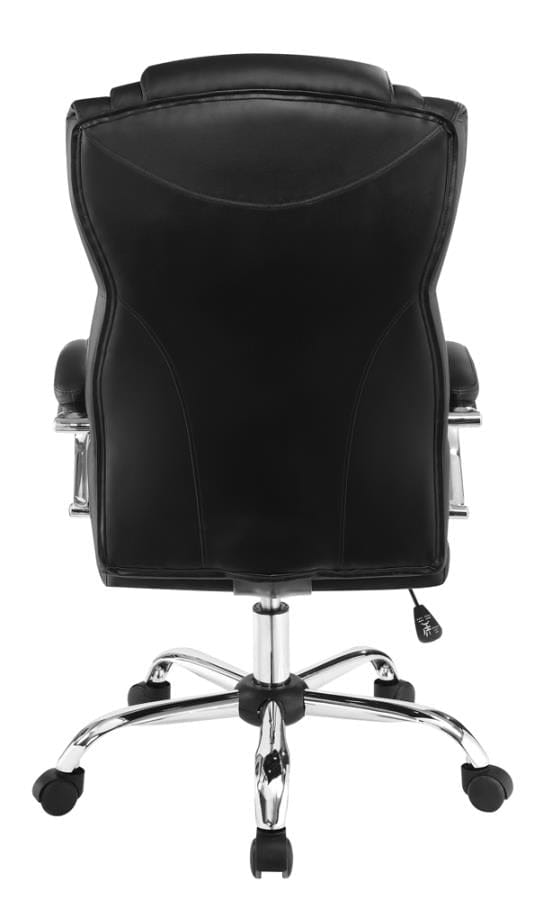 Tufted High Back Office Chair Black and Chrome