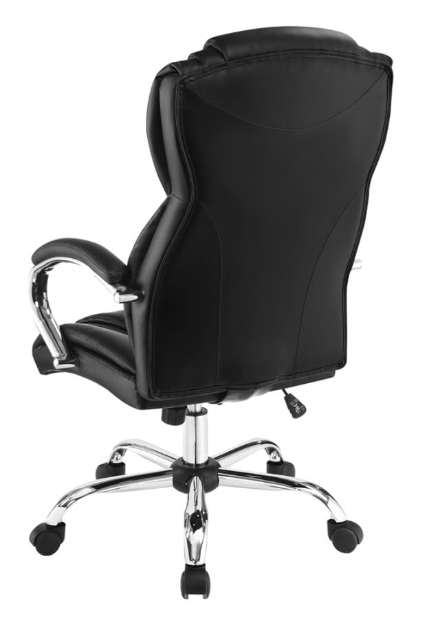 Tufted High Back Office Chair Black and Chrome