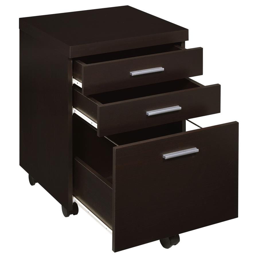 Skylar 3-drawer Mobile File Cabinet Cappuccino